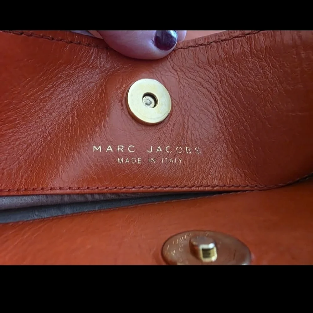 Marc Jacobs Leather Crossbody Bag In Apricot Orange - Picture 8 of 9